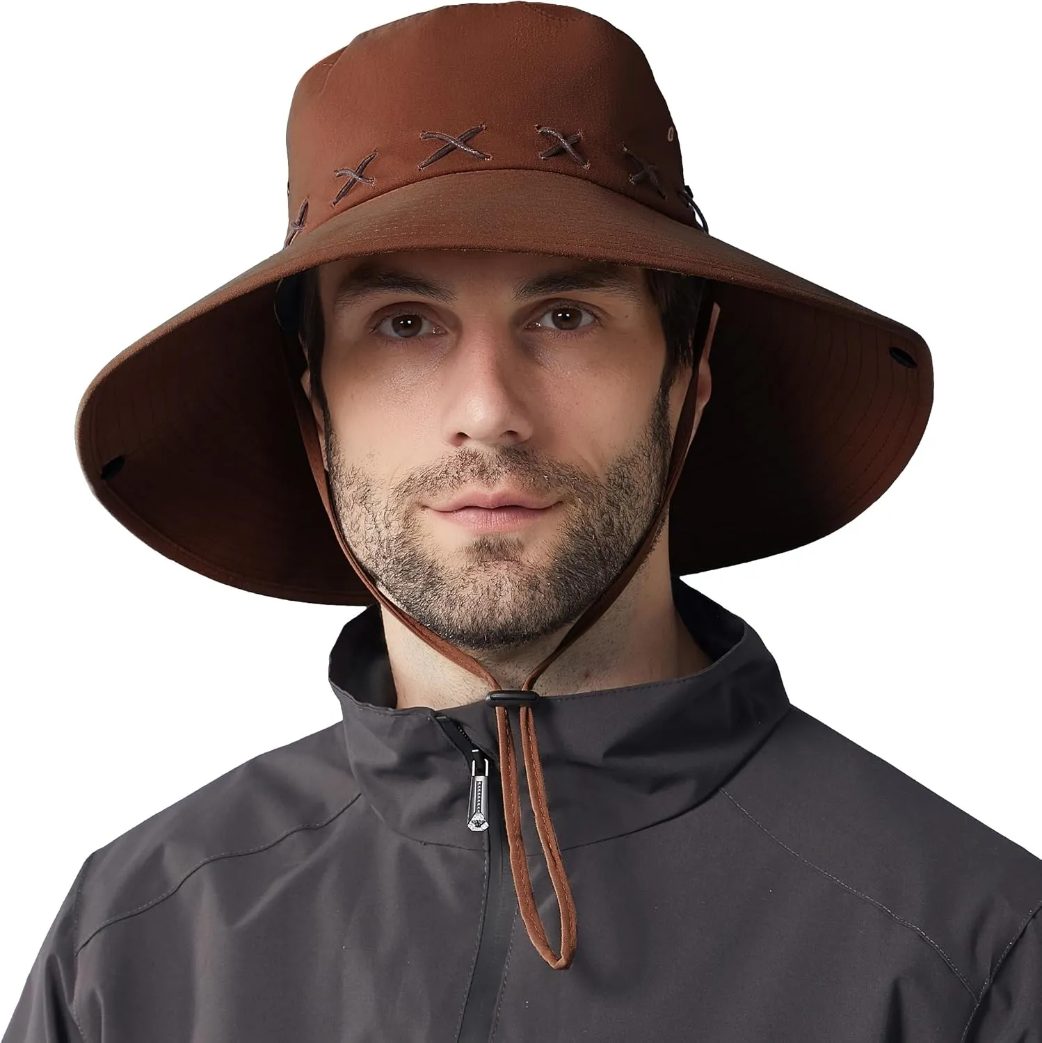 Men Sun Hat Summer UV Protection Wide Brim Bucket Hats Packable Boonie Cap for Fishing Hiking Gardening Safari Beach