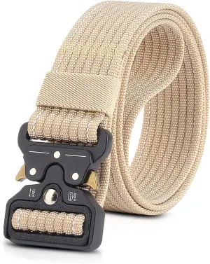 Men Tactical Belt 1.5 Inch Heavy Duty Belt Nylon Work Belt Quick-Release Metal Buckle for Molle Sport