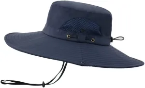 Men Women Mesh Breathable Summer Outdoor Fishing Hat UV Protection Sun Cap Adjustable Wide Brim Bucket Boonie Cap