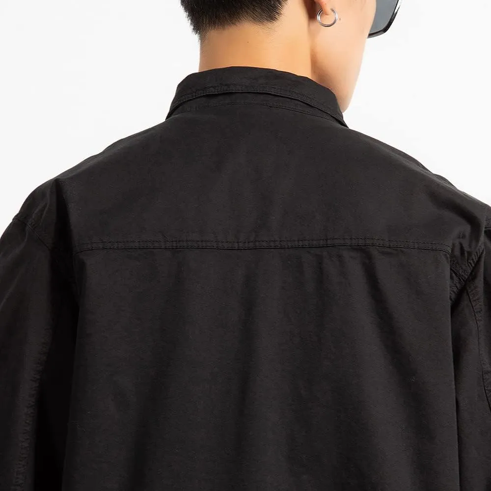 Men's Long Sleeves Work Shirts Relaxed Fit Button Down Multi Pockets Cotton Shirts