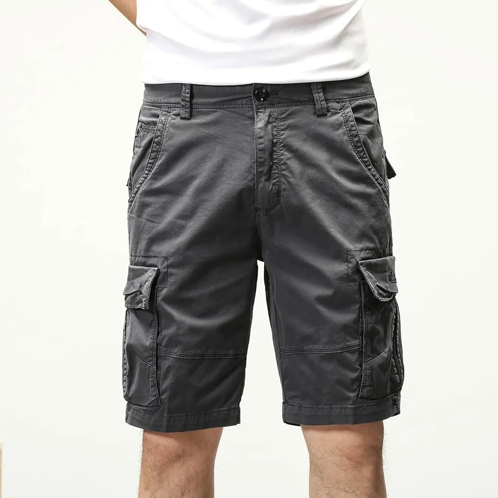 Men's Multi Pockets Military Cargo Shorts Summer Regular Fit Cotton Work Shorts