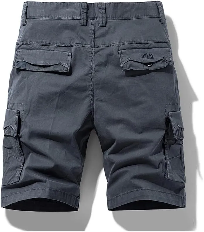Men's Multi Pockets Military Cargo Shorts Summer Regular Fit Cotton Work Shorts