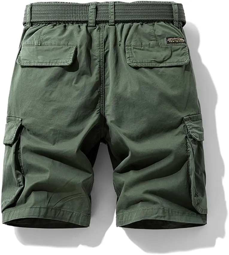 Men's Regular Fit Military Cargo Shorts Summer Cotton Multi Pockets Work Shorts
