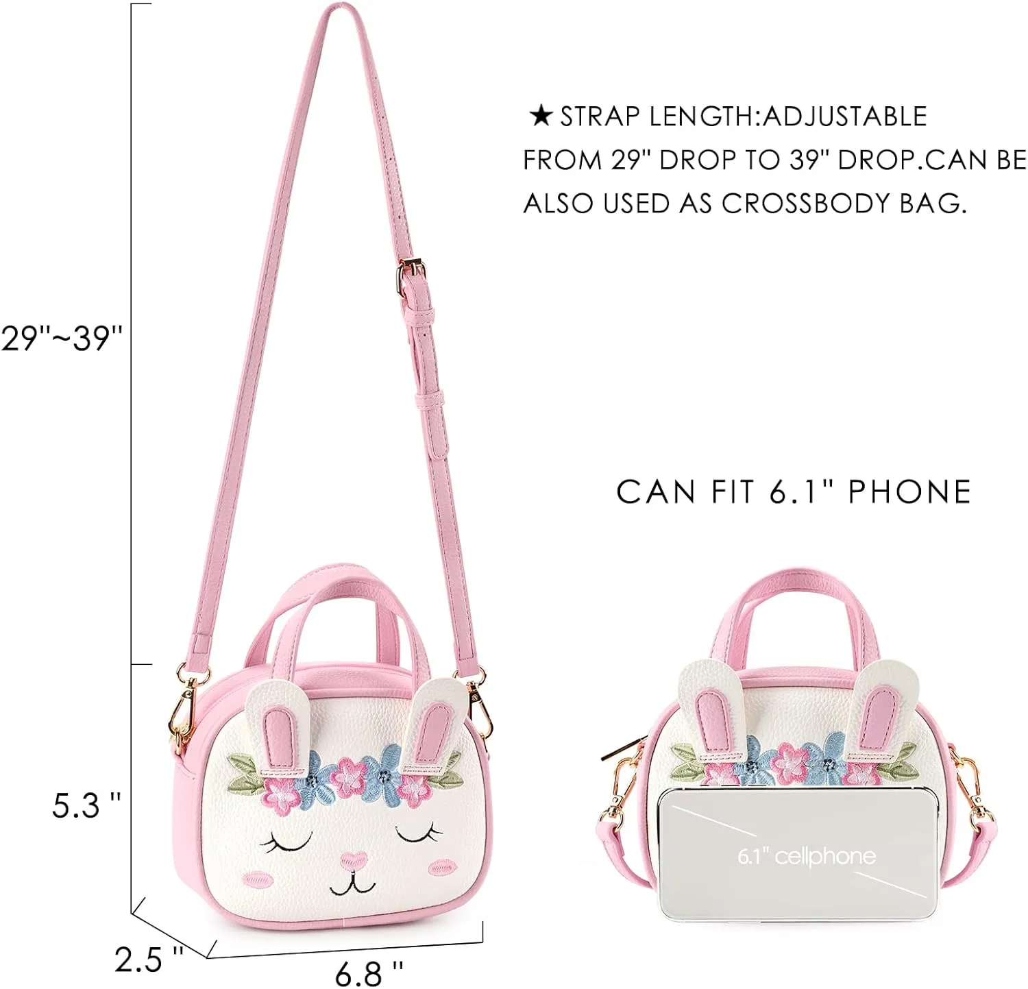 mibasies Toddler Purse for Little Girls Handbags Kids Age 3-8 Bunny purse
