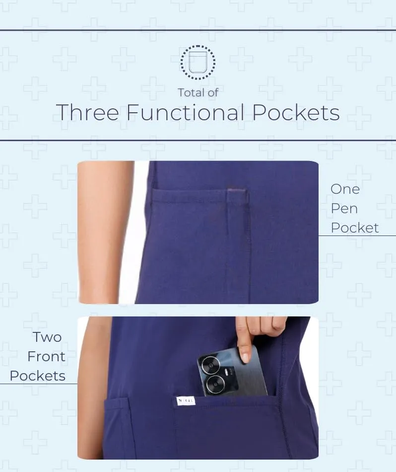 MIKAL Premium Super Soft Multi Pocket Slim Fit Scrub Tops for Women, Cotton Lycra Knitted Fabric Medical/Health Care Uniform.