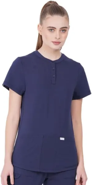 MIKAL Premium Super Soft Multi Pocket Slim Fit Scrub Tops for Women, Cotton Lycra Knitted Fabric Medical/Health Care Uniform.