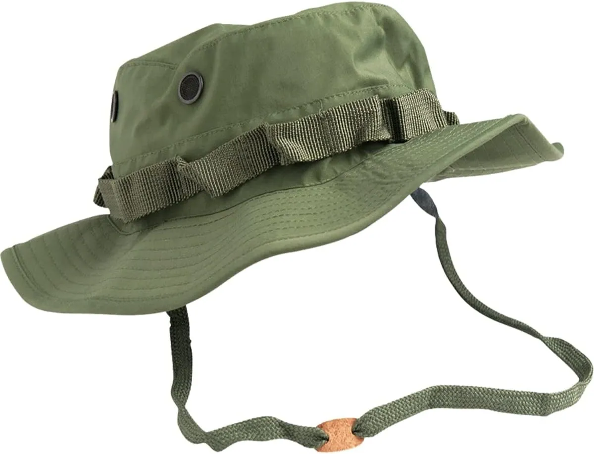 Mil-Tec Unisex Trilaminate Boonie Hat - Waterproof Breathable Tactical Outdoor Vented Wide Brim Hat w/Adjustable Chin Strap