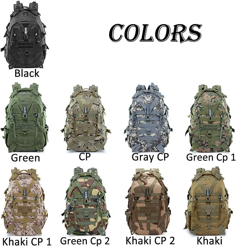 Military Tactical Backpack for Men - Large Capacity, Night Reflective Strip, Ideal for Camping and Work (green cp2)