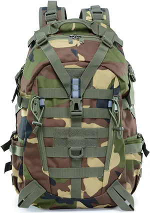 Military Tactical Backpack for Men - Large Capacity, Night Reflective Strip, Ideal for Camping and Work (green cp2)