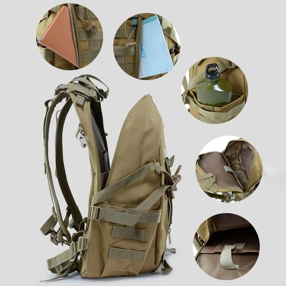 Military Tactical Backpack for Men - Large Capacity, Night Reflective Strip, Ideal for Camping and Work (green cp2)