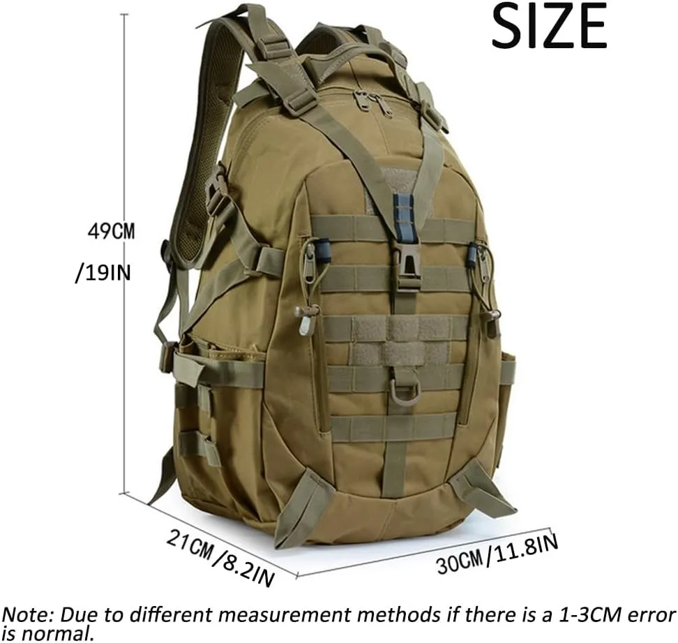Military Tactical Backpack for Men - Large Capacity, Night Reflective Strip, Ideal for Camping and Work (green cp2)