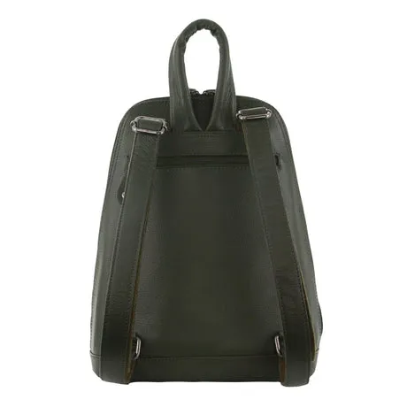 Milleni Italian Nappa Leather Twin Zip Backpack