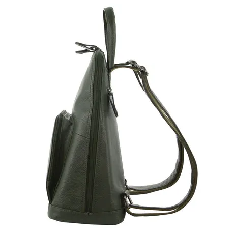 Milleni Italian Nappa Leather Twin Zip Backpack