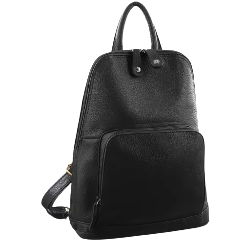 Milleni Italian Nappa Leather Twin Zip Backpack