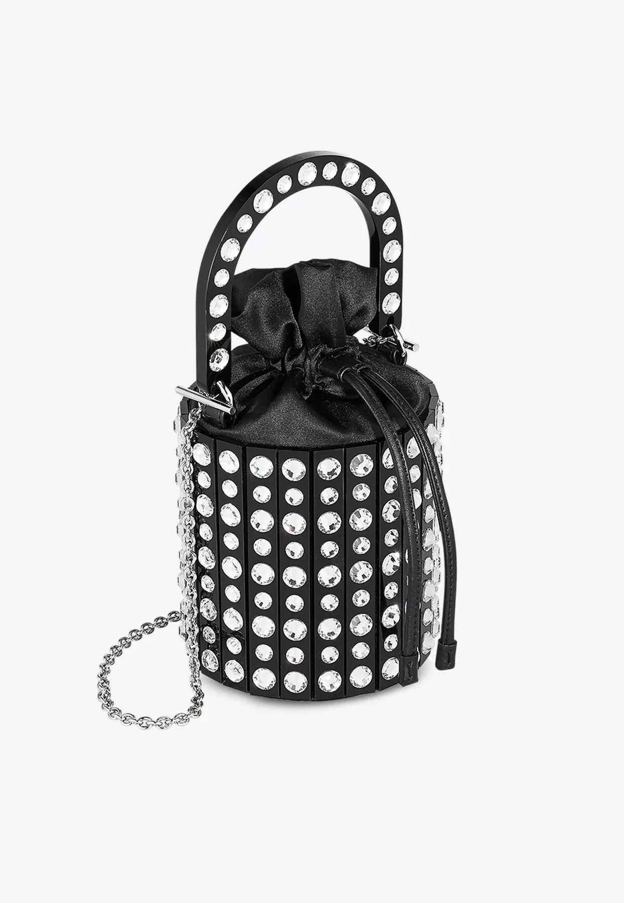 Mini Ari Crystal-Embellished Bucket Bag