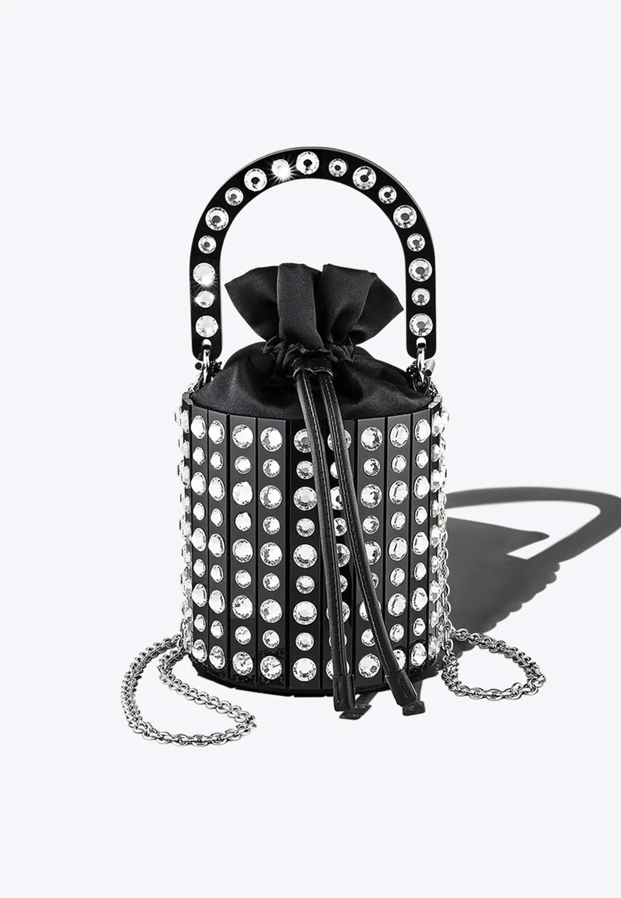 Mini Ari Crystal-Embellished Bucket Bag