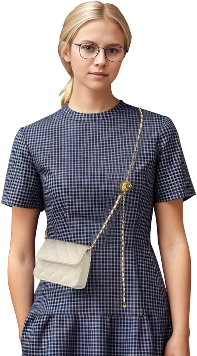 Mini Belt Bag - Synthetic Leather Quilted Crossbody Bag for Women - Trendy Accessories - White