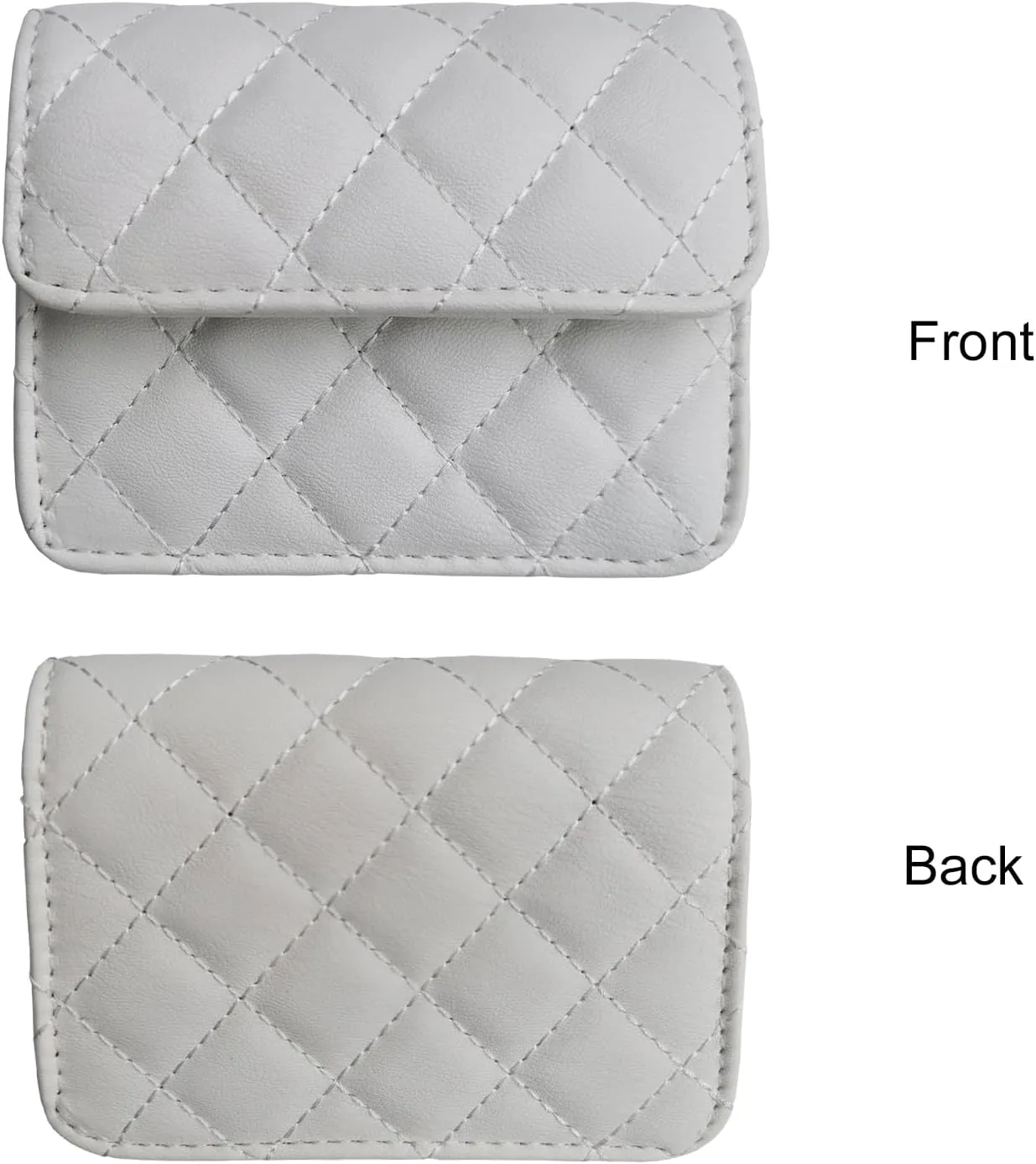 Mini Belt Bag - Synthetic Leather Quilted Crossbody Bag for Women - Trendy Accessories - White