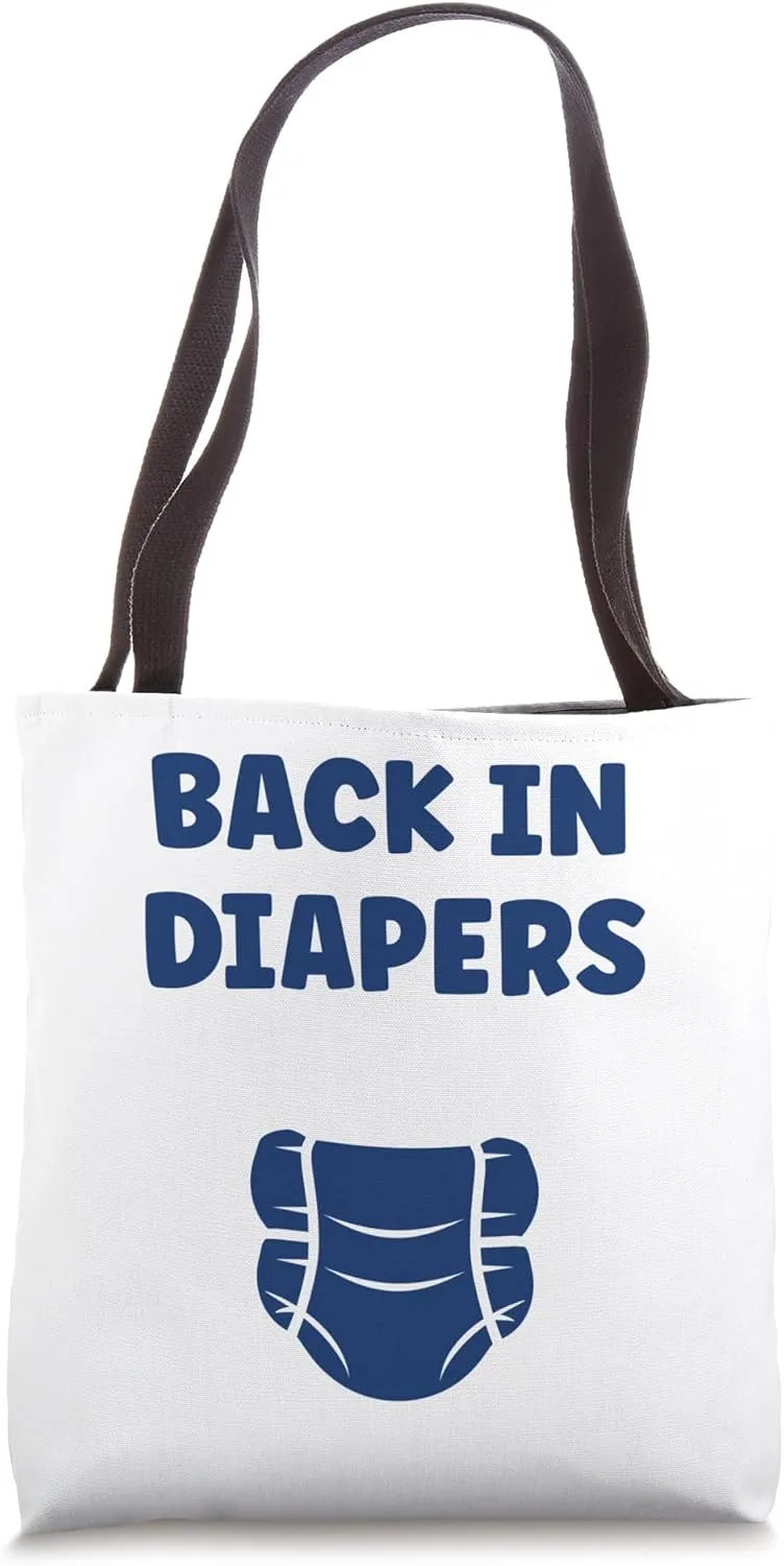 Minimalist Baby Parent Diaper Humor back in Diapers Tote Bag