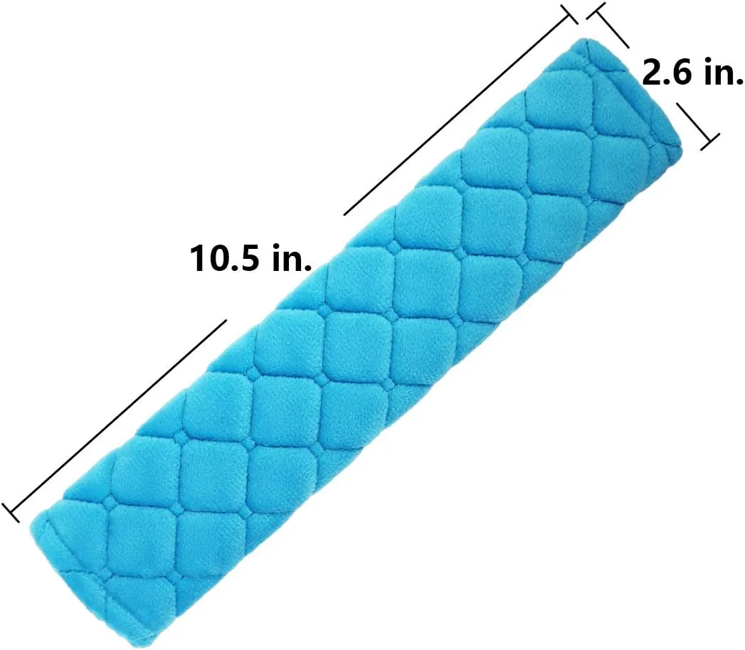 MIRKOO Car Seat Belt Cover Pad, 4-Pack Soft Car Safety Seat Belt Strap Shoulder Pad for Adults and Children, Suitable for Car Seat Belt, Backpack, Shoulder Bag, Laptop Computer Bag(4-Blue)