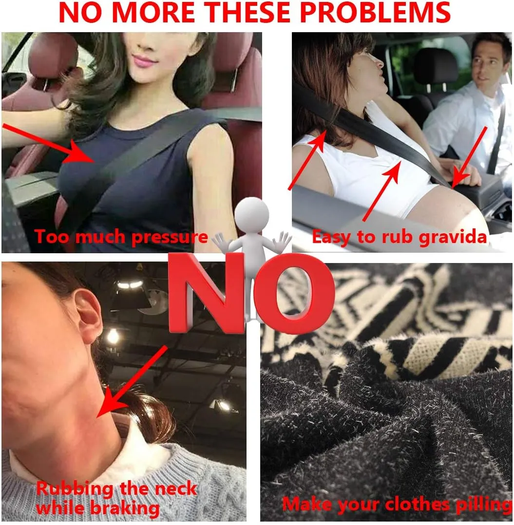 MIRKOO Car Seat Belt Cover Pad, 4-Pack Soft Car Safety Seat Belt Strap Shoulder Pad for Adults and Children, Suitable for Car Seat Belt, Backpack, Shoulder Bag, Laptop Computer Bag(4-Khaki)