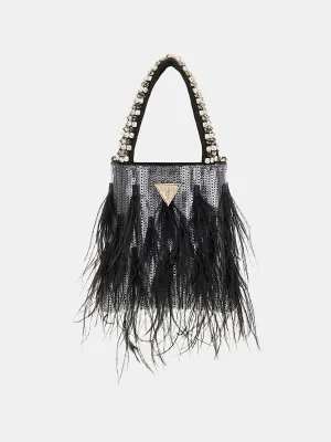Misea Feathered Clutch