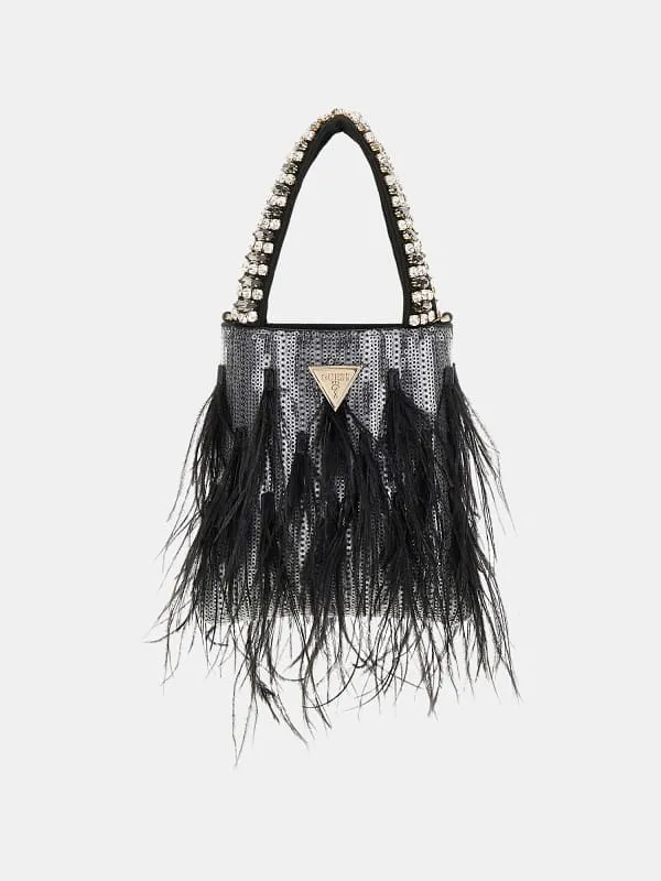 Misea Feathered Clutch