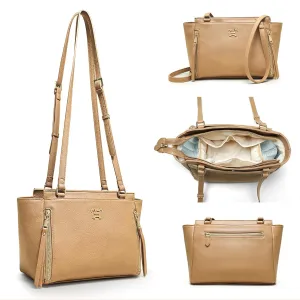 miss fong Small Diaper Bag Mini Diaper Bag, Crossbody Diaper Bags, Diaper Bag Purse, Diaper Clutch with 7 Diaper Bag Organizers,2 Insulated Pockets and Adjustable Shoulder Strap(Peanut)