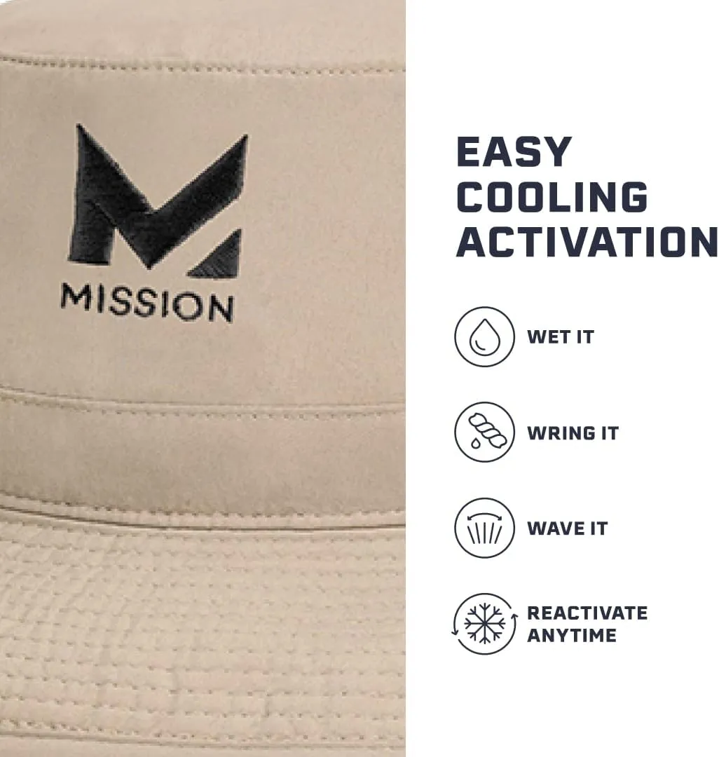 MISSION Cooling Bucket Hat - Unisex Wide-Brim Hat for Men & Women - Lightweight, Foldable & Durable - Cools Up to 2 Hours