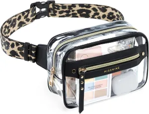 Missnine Clear Fanny Pack Stadium Approved for Women Clear Bag for Stadium Events Concert Clear Belt Bag Transparent Waist Bag with adjustable strap for Sports, Travel, Beach