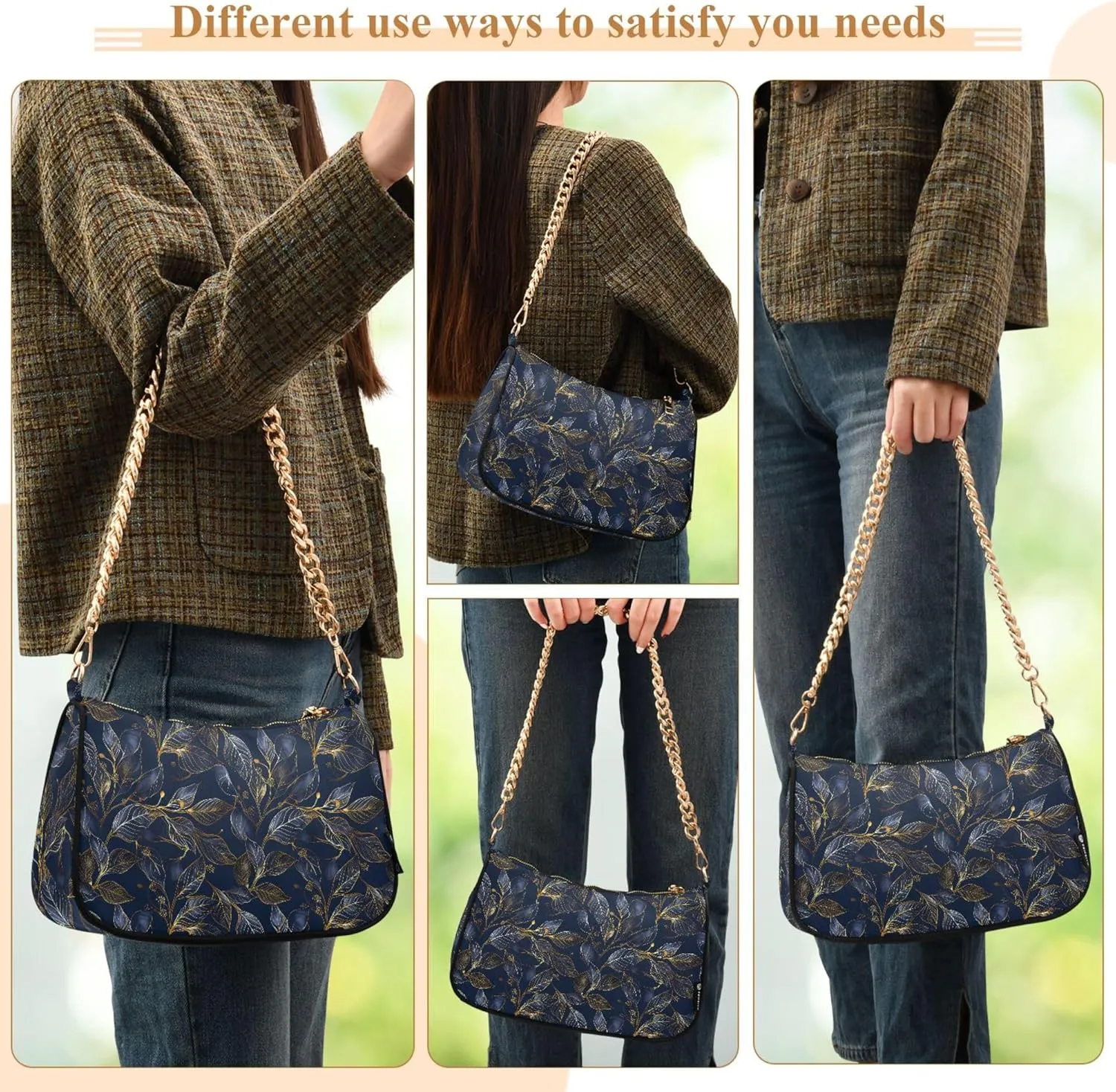 MNSRUU Handbag Purses for Women Zebra Chain Shoulder Bag