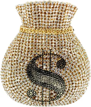 Money Crystal Clutch Bag Women Dollars Evening Handbags Bridal Party Rhinestone Clutch Purse Cocktail Bag,Mini