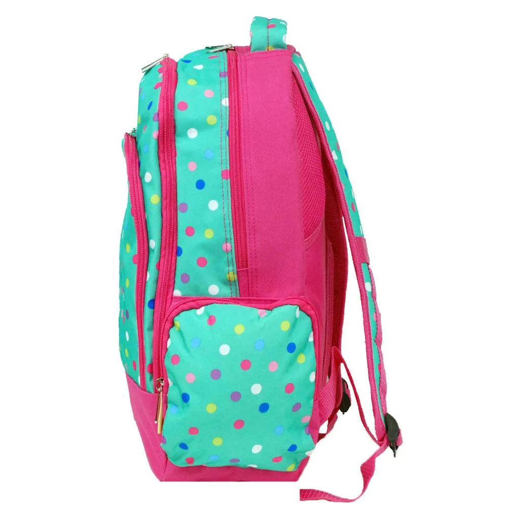 Monogrammed Lotti Polka Dot Mint Backpack