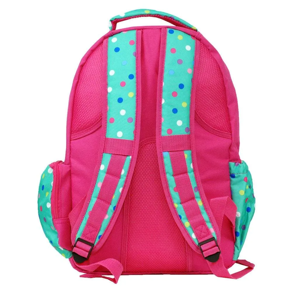 Monogrammed Lotti Polka Dot Mint Backpack