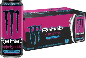 Monster Rehab Wild Berry Tea   Energy, Energy Iced Tea, Energy Drink, 15.5 Ounce (Pack of 15)