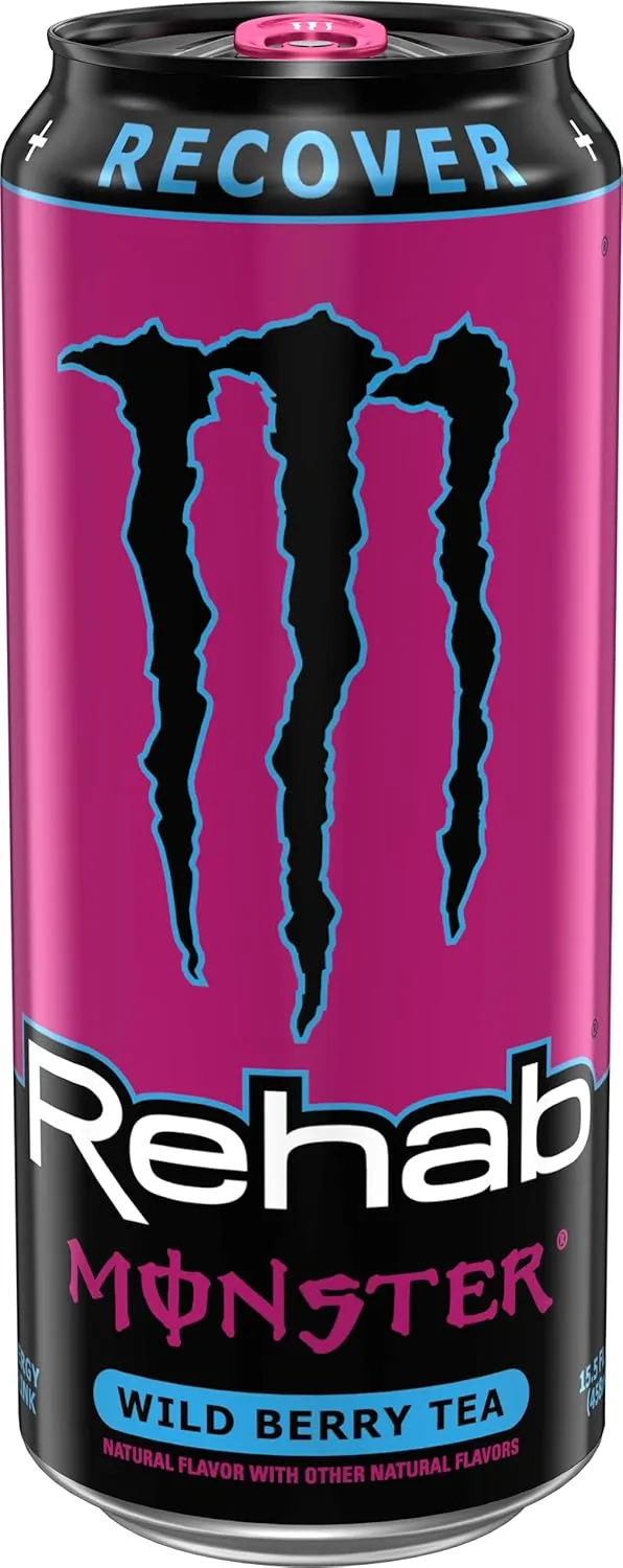 Monster Rehab Wild Berry Tea   Energy, Energy Iced Tea, Energy Drink, 15.5 Ounce (Pack of 15)