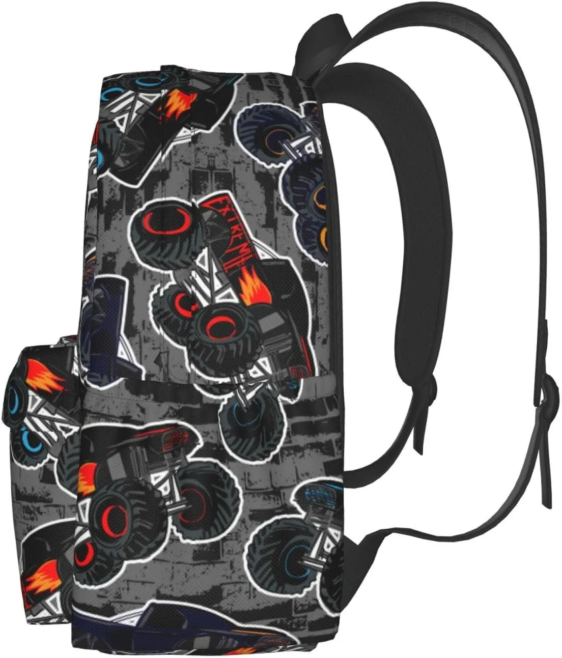 Monster Trucks Cars Pattern Laptop Backpack For Men Women, Lightweight Daypack Bookbag For Daily Commutes Business Travel Hiking