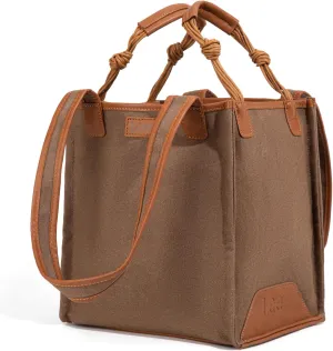 Montana West x Lee Canvas Tote Bag for Women Square Shoulder Handbag with Multiple Pockets for Work