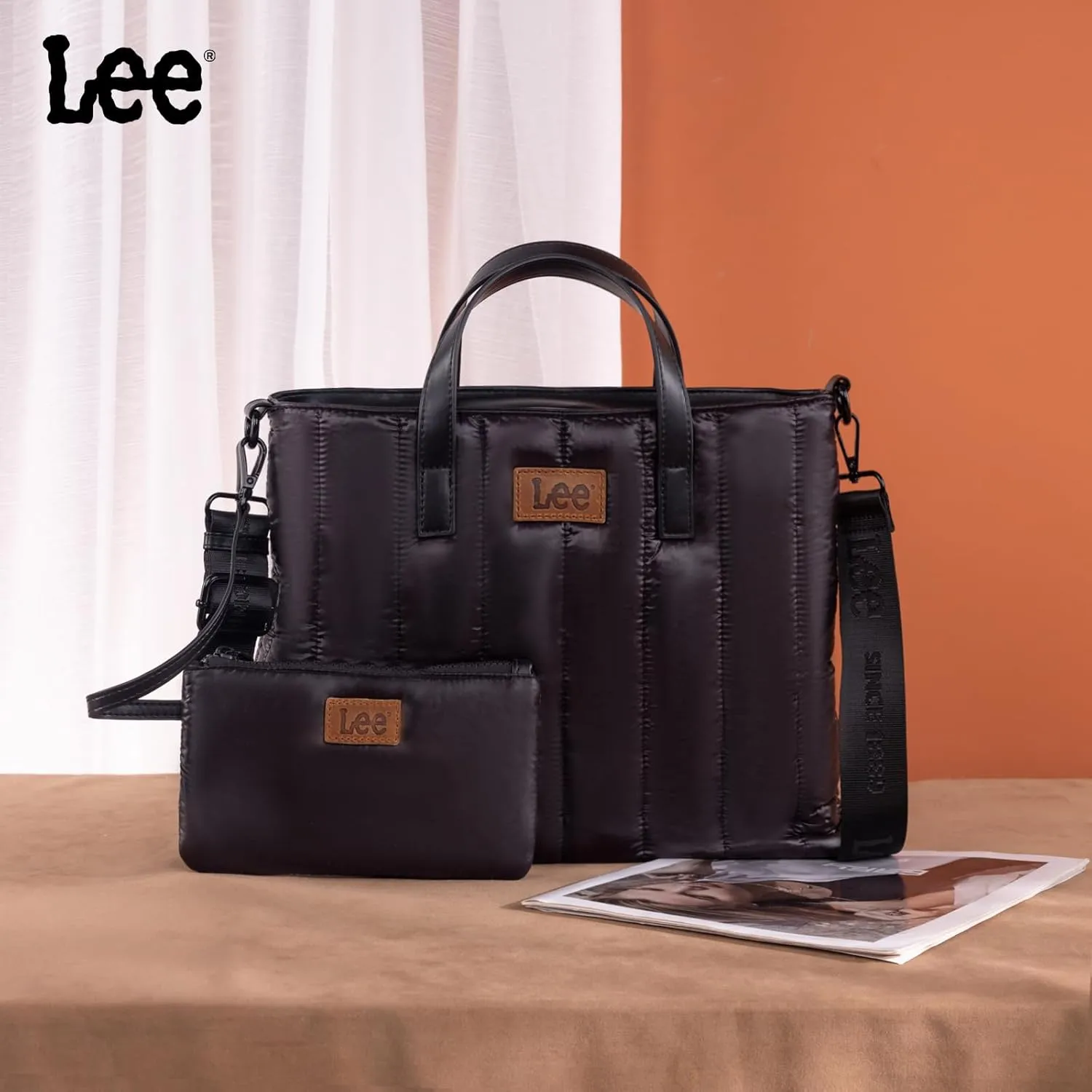 Montana West x Lee Puffer Tote Bag Lightweight Crossbody Bags for Women with Clutch