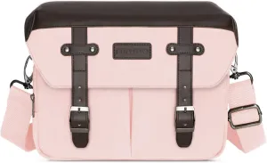 MOSISO Camera Case Crossbody Shoulder Messenger Bag, DSLR/SLR/Mirrorless Photography Vintage PU Leather Flap Gadget Bag with Rain Cover Compatible with Canon/Nikon/Sony Camera and Lens, Pink
