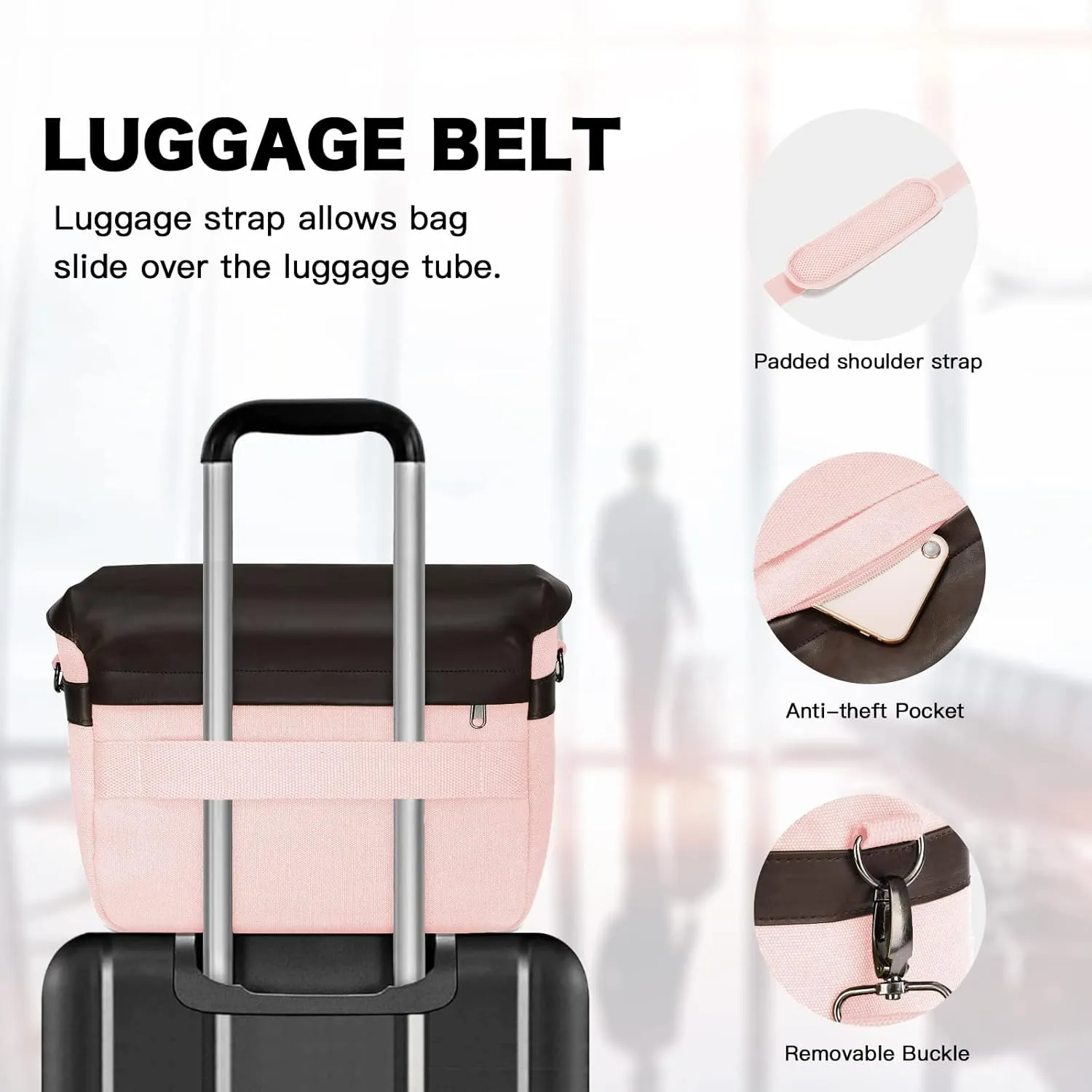 MOSISO Camera Case Crossbody Shoulder Messenger Bag, DSLR/SLR/Mirrorless Photography Vintage PU Leather Flap Gadget Bag with Rain Cover Compatible with Canon/Nikon/Sony Camera and Lens, Pink