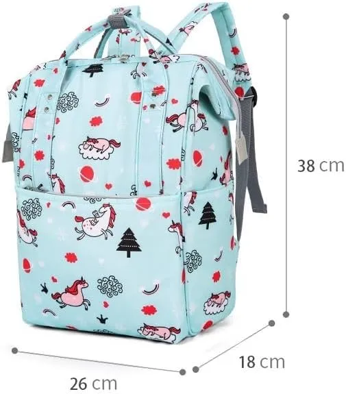 Mother And Baby Mommy Bag Oxford Cloth Waterproof Cloth Printed Mother's Diaper Ready To Give Birth Bag With Large Capacity(Sky blue alpaca)