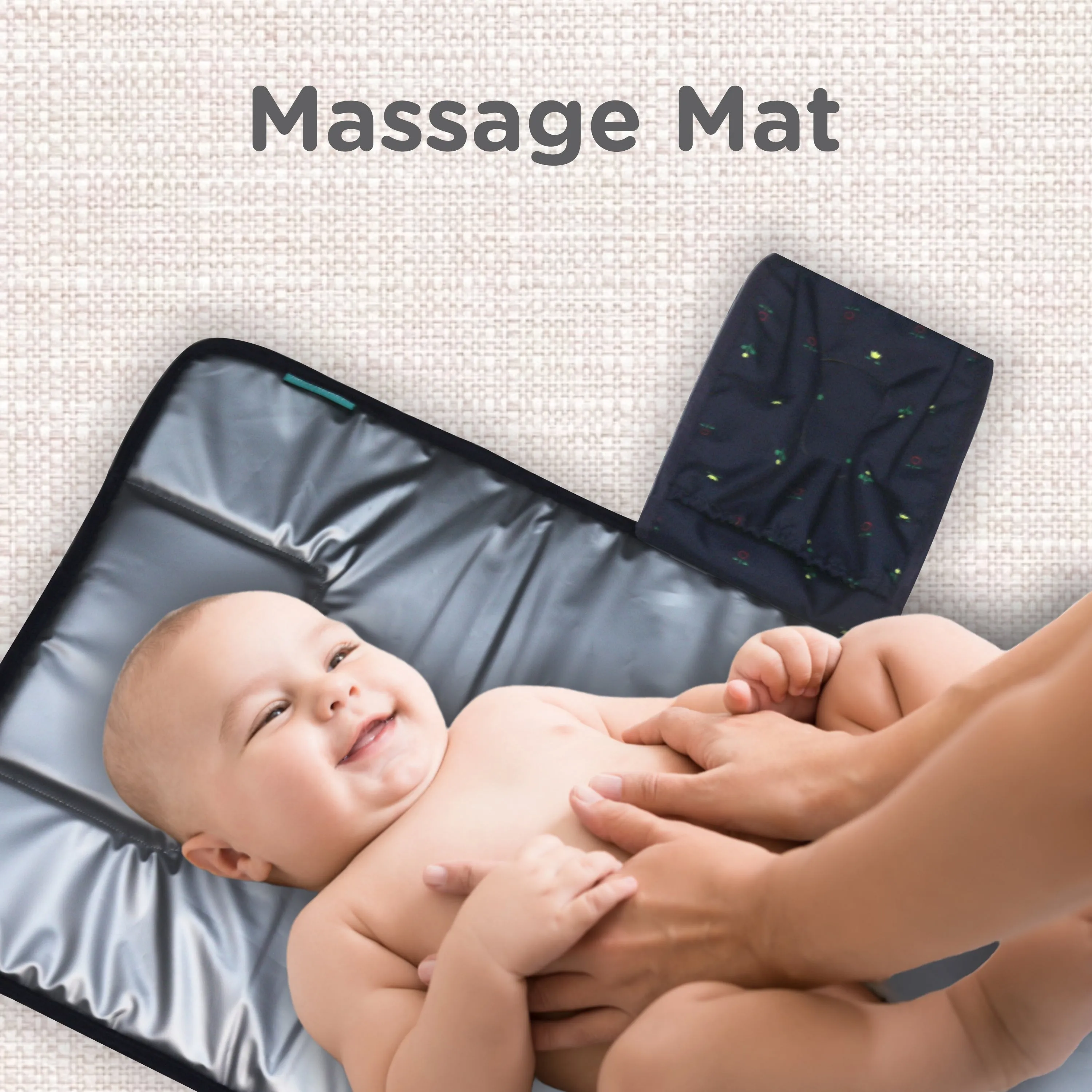Motherly Portable Diaper Changing Mat for Newborn baby, Leakage Proof Diaper Changing Pad for Traveling with Advanced Features, One-Hand Foldable Massage Mat, Baby Shower Gift