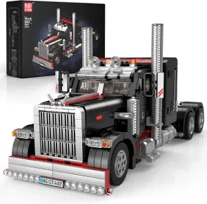Mould King 10037 Technology American Truck Building Set – 1797 PCS Collectible Vehicle Model with&Trailer for Aldult/Teens/Enthusiasts – Construction Toy Gift for Easter or Birthday