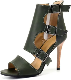 MRKEWUNEY High Heel Booties for Women Peep Toe Lace Up Pumps Summer Fashion Booties for Women