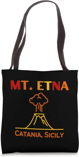 Mt. Etna Travel Volcano & Lava: Sicilian Tops & Accessories Tote Bag