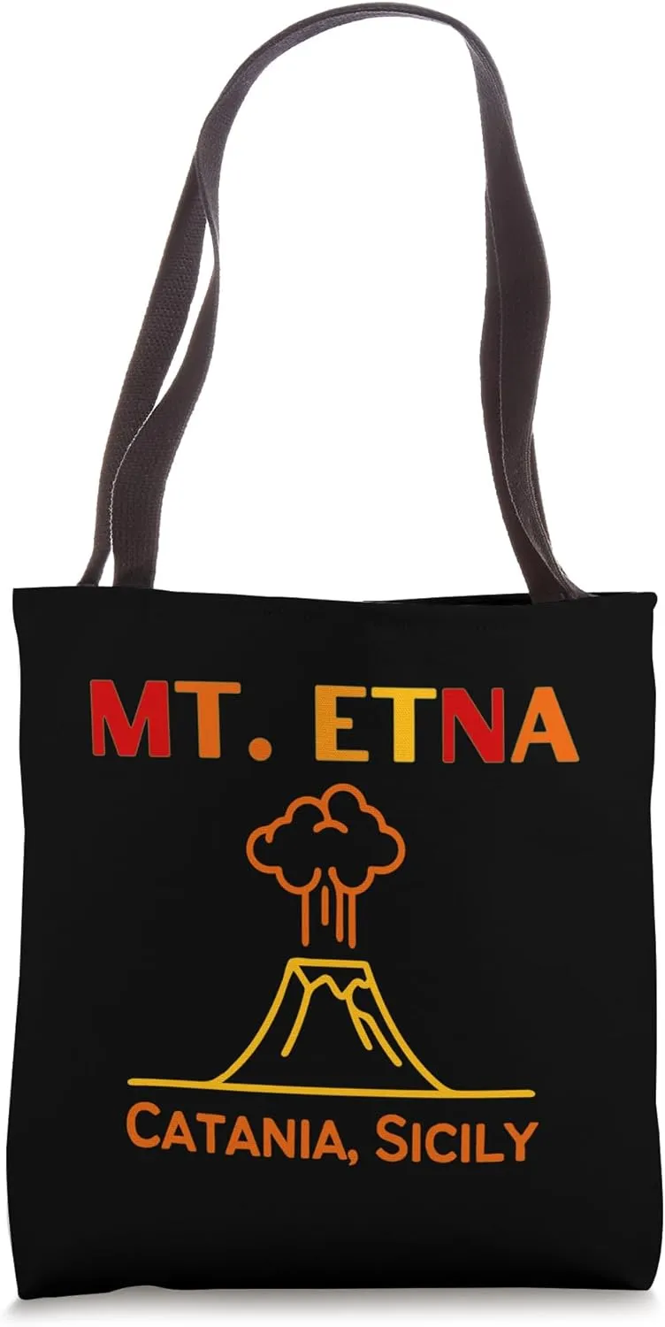 Mt. Etna Travel Volcano & Lava: Sicilian Tops & Accessories Tote Bag