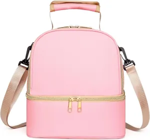 Multi Functional Mother And Baby Bag For Going Out, Mother Carrying Milk Bag, Insulated Mommy Bag, Double-layer(Fashion Pink)