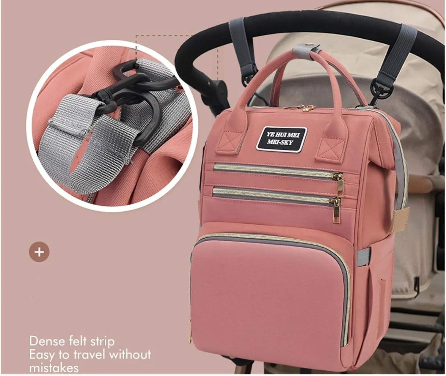 Multi Purpose Mother And Baby Bag, Fashionable Mother Bag, Women's Backpack, Casual Diaper Backpack(TaroPurple)
