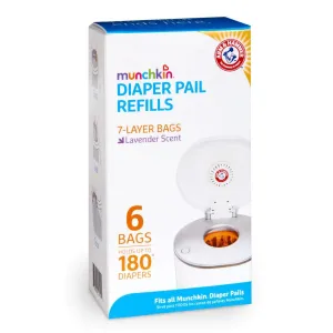 Munchkin Arm & Hammer™ Diaper Pail Bag Refills - 180 Count - 6 Pack